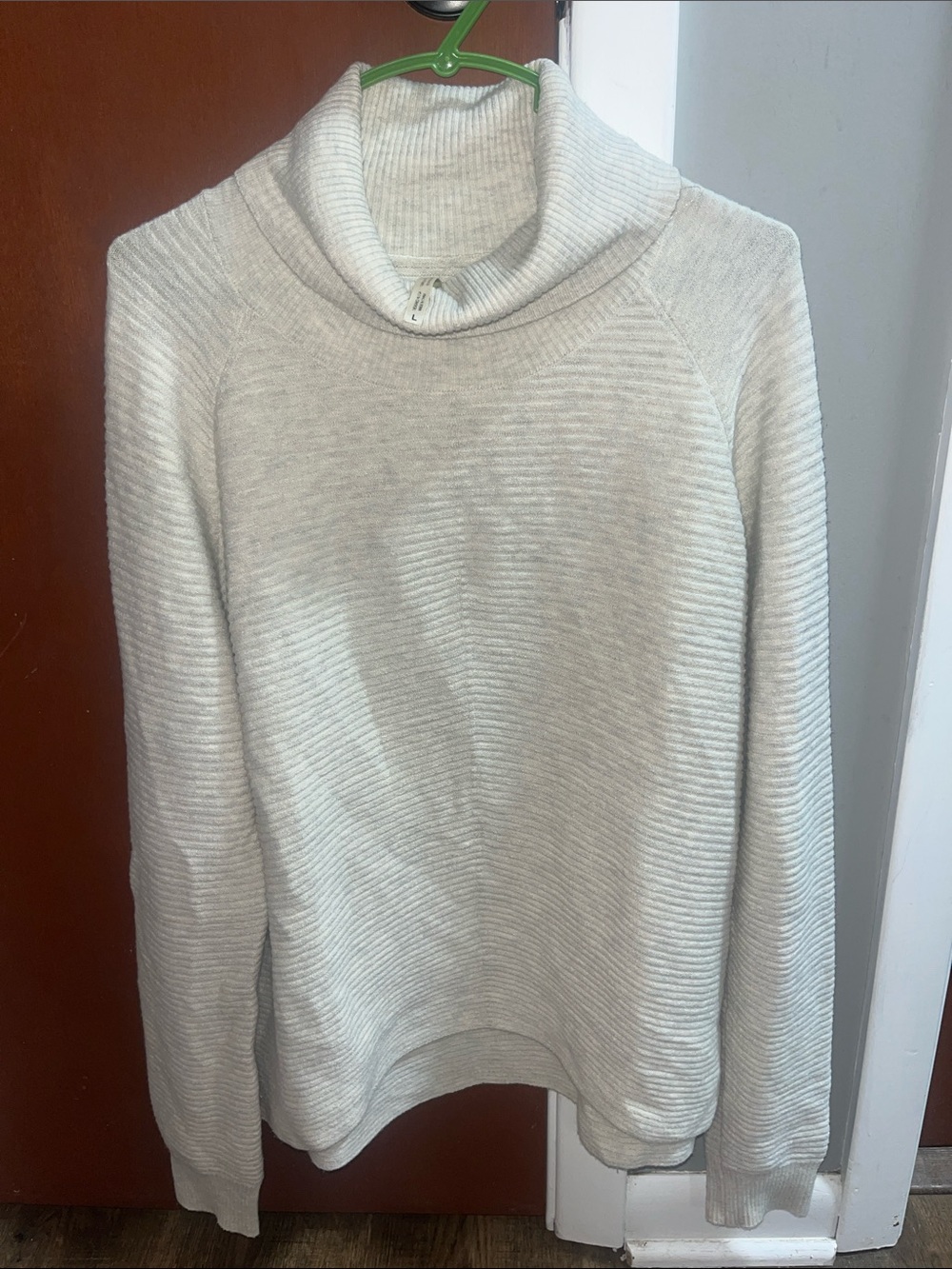 Kuhl Light Gray Ribbed Cowl Neck Sweater